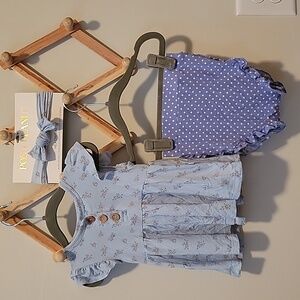 Posh Peanut Grace Bummie Set with matching Headband